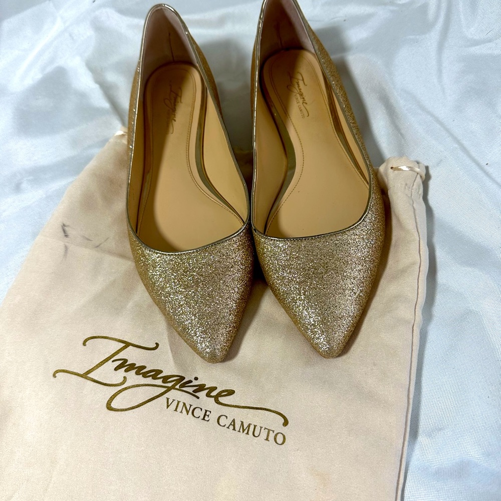 Genesa Glitter Pointed Toe Ballet Flats